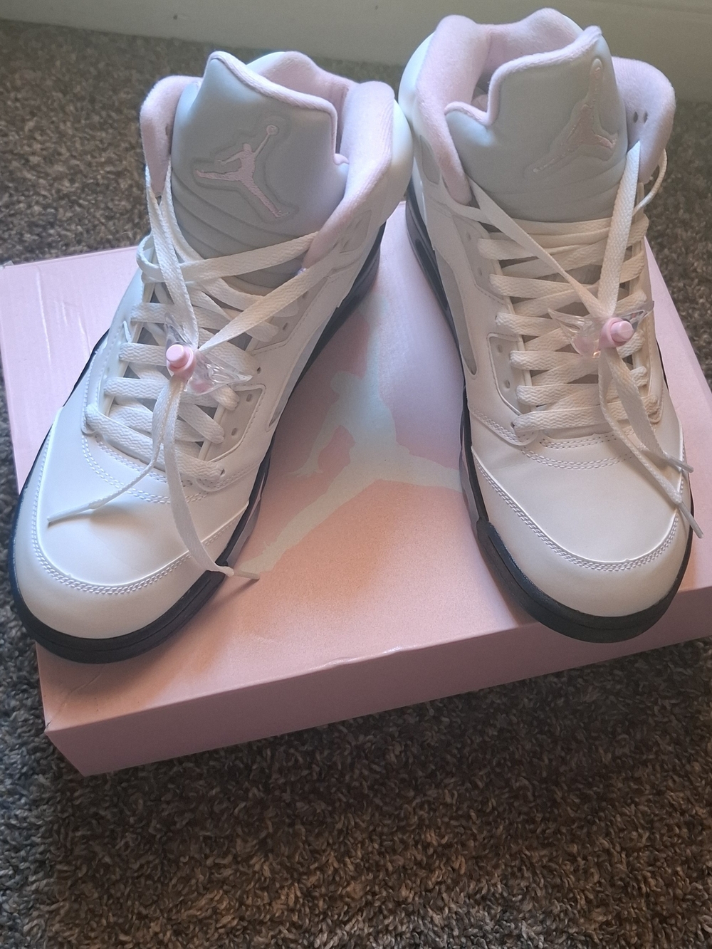 Jordan Women's White & Light Pink High-Top Sneakers
